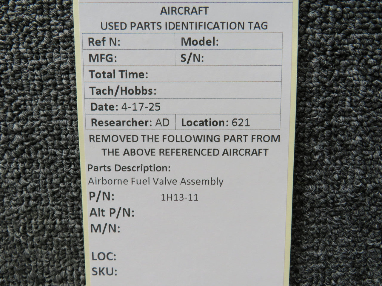 1H13-11 Airborne Fuel Valve Assembly – BAS Part Sales