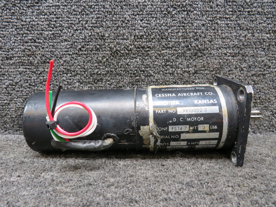 9910002-3 Aero Space Controls DC Motor 26 Volts, 20 Amps, 6500 Rpms
