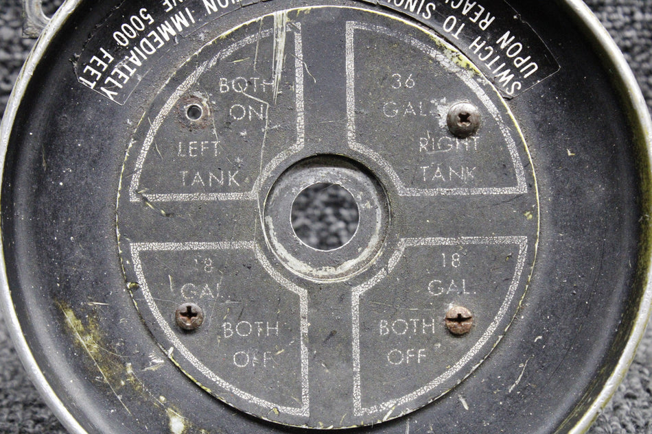 0511167-12, 0511198, 0511190 Cessna 172D Fuel Selector Placard Assembly
