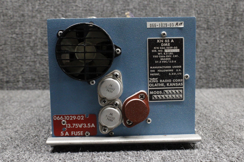 066-1029-03 King Radio KN-65A DME Transceiver with Adapter and Mods (28V)