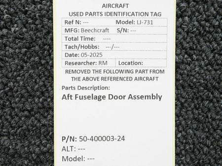 Beechcraft Parts 50-400003-24 Beechcraft LJ-731 Aft Fuselage Door Assembly