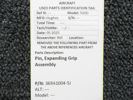 Hughes 369A1004-5J Hughes 500D Pin, Expanding Grip Assembly