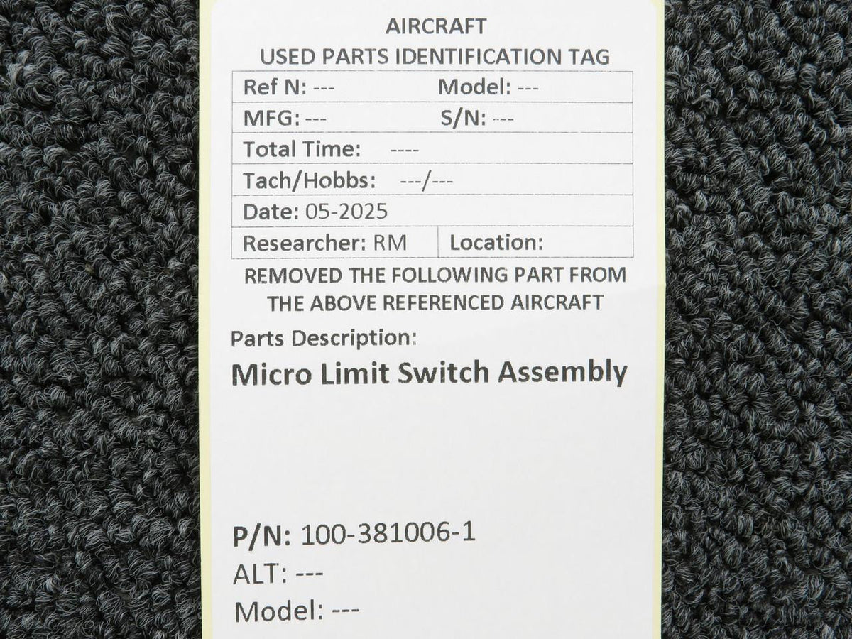 Micro 100-381006-1 Micro Limit Switch Assembly Barron