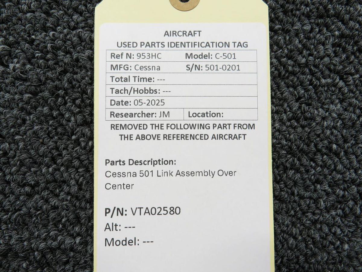 Cessna Aircraft Parts VTA02580 Cessna 501 Link Assembly Over Center