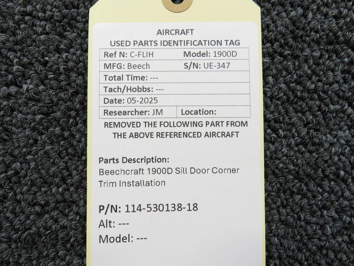 Beechcraft Parts 114-530138-18 Beechcraft 1900D Sill Door Corner Trim Installation
