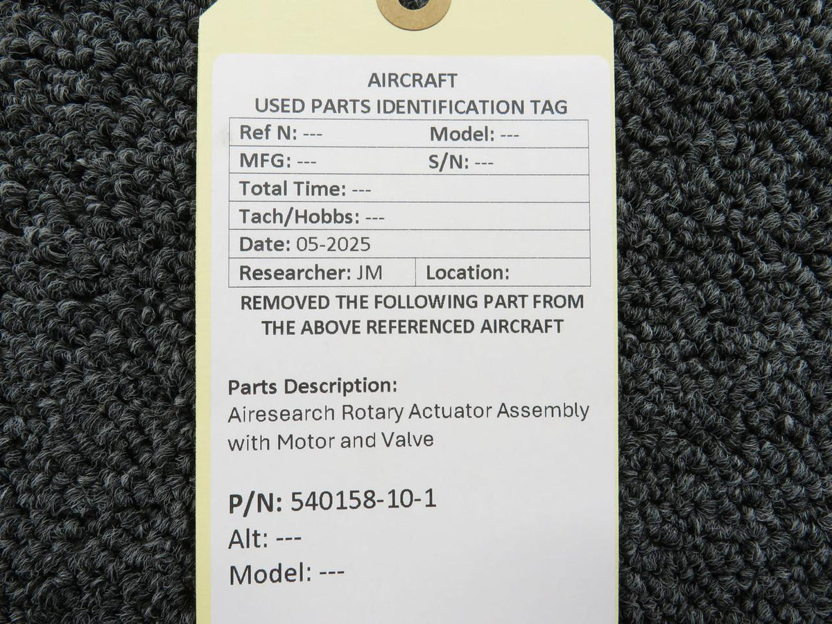 Airesearch 540158-10-1 Airesearch Rotary Actuator Assembly with Motor and Valve