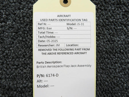 British Aerospace 6174-D British Aerospace Flap Jack Assembly