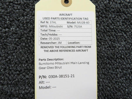 Mitsubishi 030A-38151-21 Sumitomo Mitsubishi MU2-60 Main Landing Gear Oleo Strut