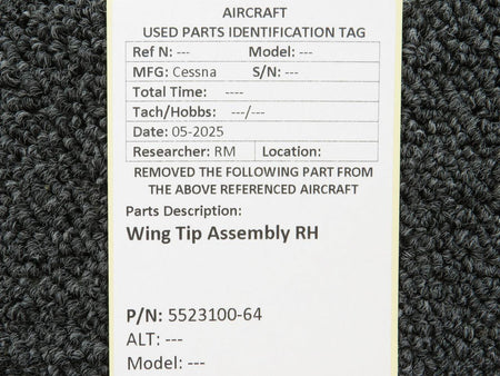 Cessna Aircraft Parts 5523100-64 Cessna C501 Wing Tip Assembly RH