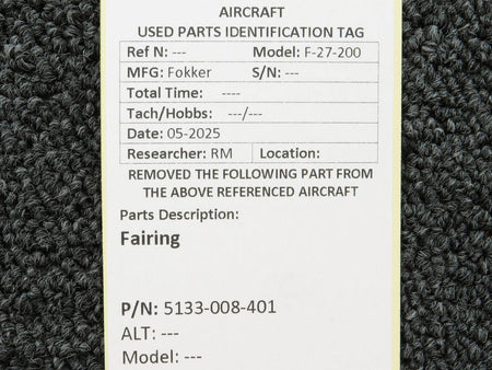 Fokker 5133-008-401 Fokker F-27-200 Fairing