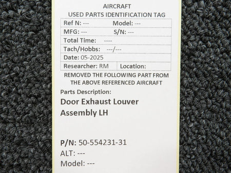 No Brand 50-554231-31 Door Exhaust Louver Assembly LH