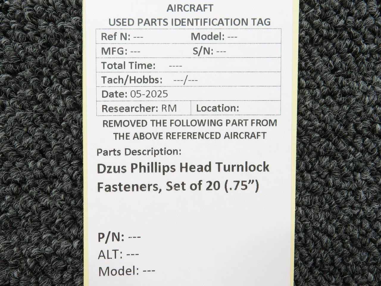 Dzus Phillips Head Turnlock Fasteners, Set of 20 (.75”) – BAS Part