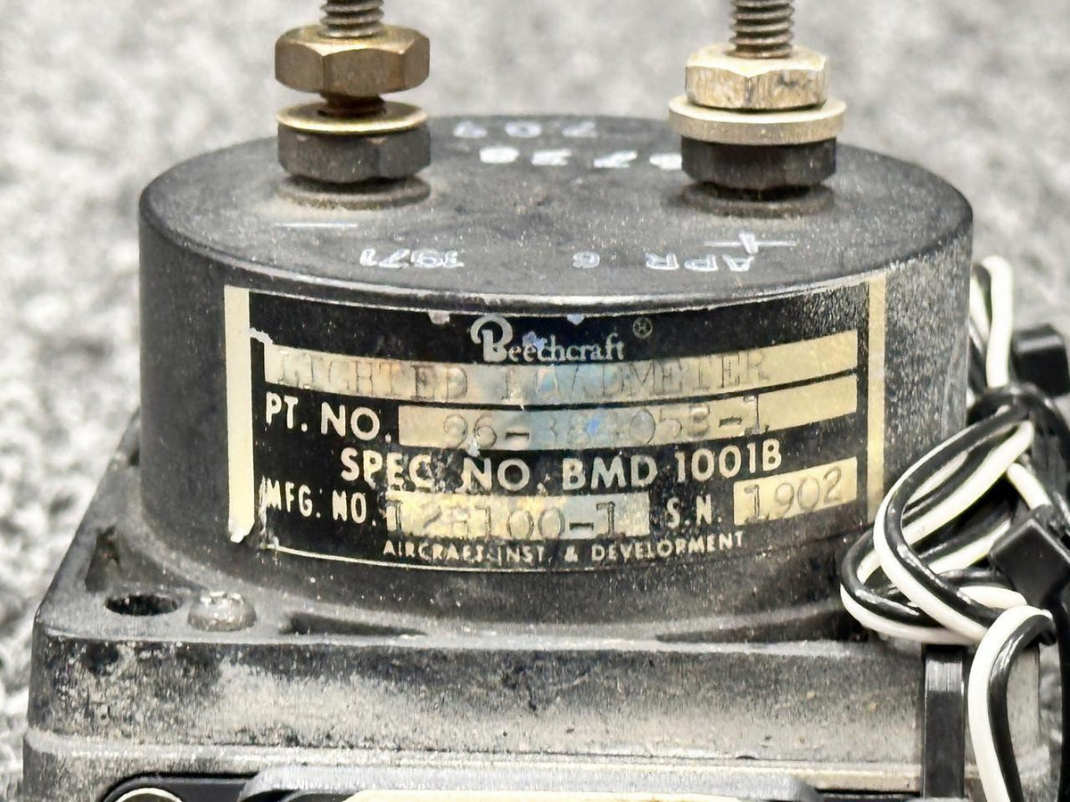 Aircraft Instrument and Development 12B100-1 (Alt: 96-384053-1) Aircraft Inst Load Meter Indicator (Lighted, 28V)