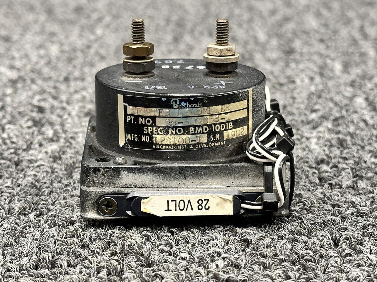 Aircraft Instrument and Development 12B100-1 (Alt: 96-384053-1) Aircraft Inst Load Meter Indicator (Lighted, 28V)