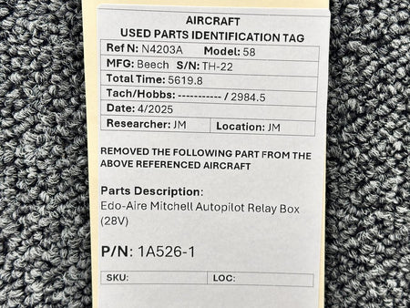 Edo-Aire / Mitchell  1A526-1 Edo-Aire Mitchell Autopilot Relay Box (28V)