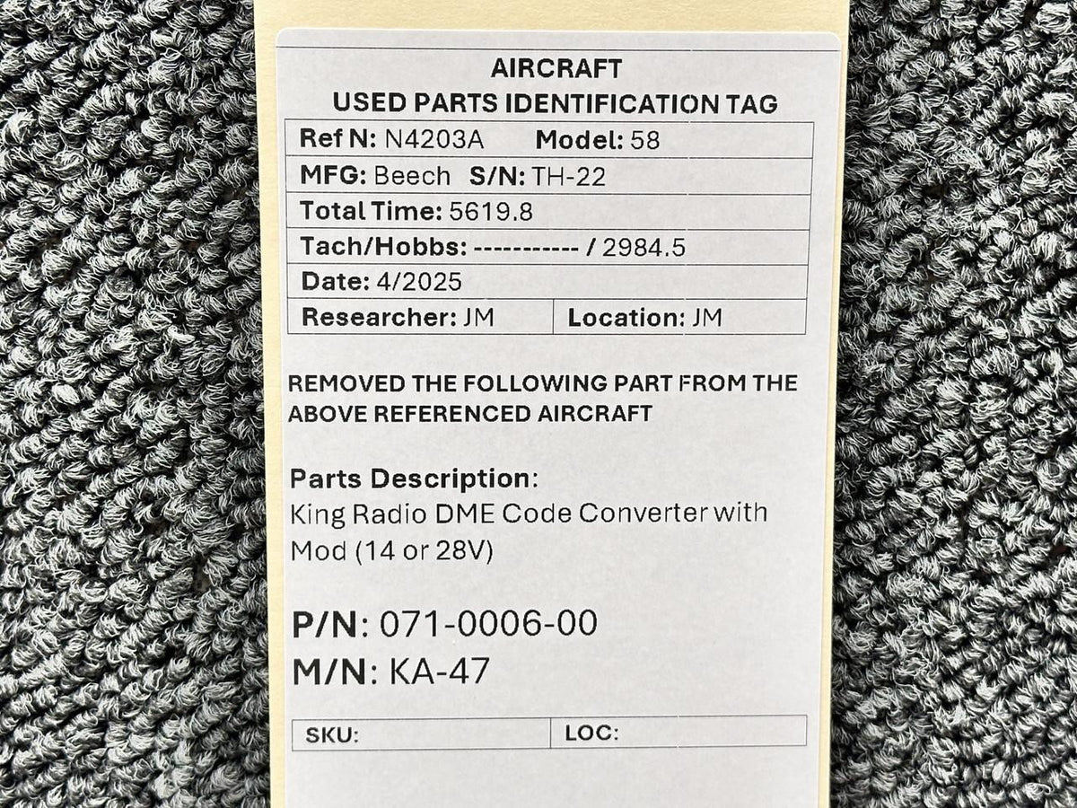 King Radio 071-0006-00 King Radio KA-47 DME Code Converter with Mod (14 or 28V)