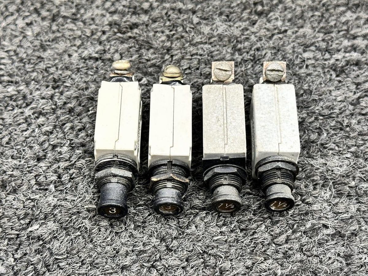 Klixon 7277-2-3, 7277-5-3 Klixon Circuit Breakers (Set of 4)