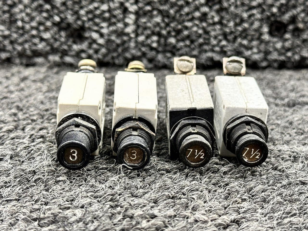 Klixon 7277-2-3, 7277-5-3 Klixon Circuit Breakers (Set of 4)