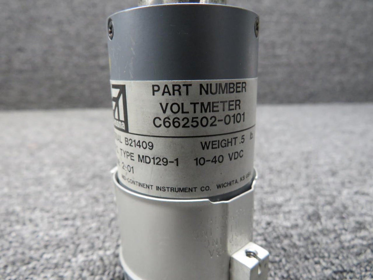 Mid-Continent C662502-0101 Mid-Continent MD129-1 Voltmeter Indicator with Mount, 10-40V