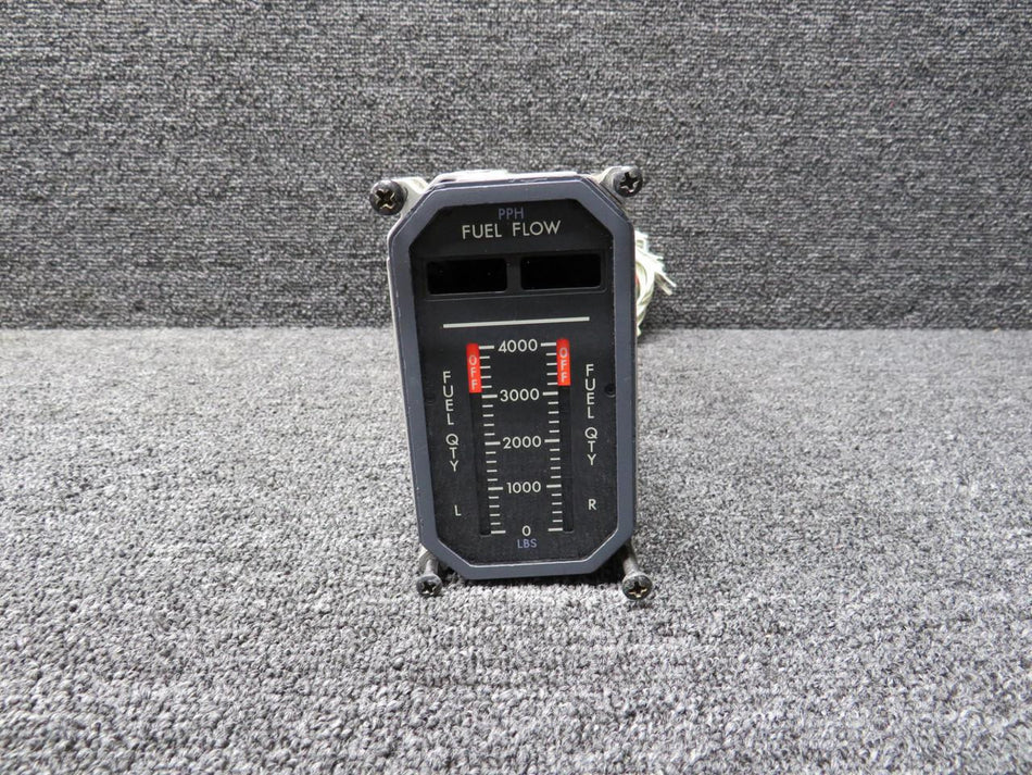 Ametek 10638N01M01 (Alt: 9912497-3) Ametek Dual Fuel Flow & Quantity Indicator w Mount