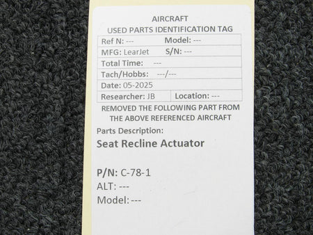 LearJet C-78-1 LearJet Seat Recline Actuator