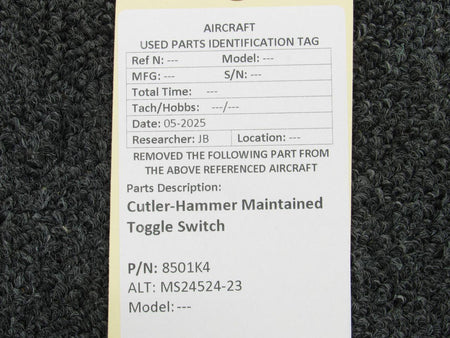 Cutler-Hammer 8501K4 (Alt: MS24524-23) Cutler-Hammer Maintained Toggle Switch