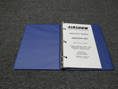 Airshow 920609 Airshow 2001 Airshow 400 Operators Manual