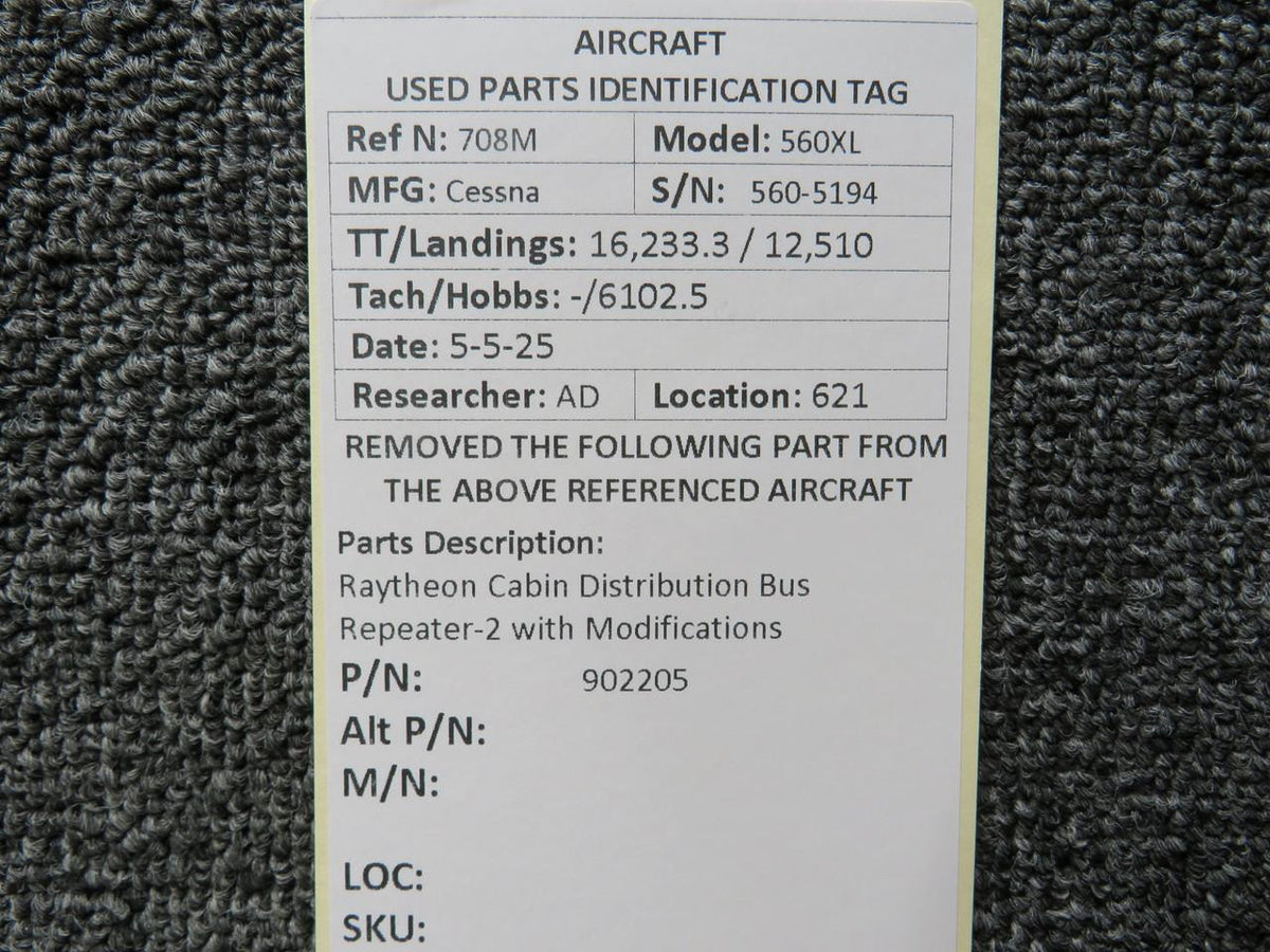 Raytheon 902205 Raytheon Cabin Distribution Bus Repeater-2 with Modifications