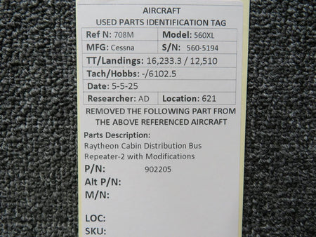 Raytheon 902205 Raytheon Cabin Distribution Bus Repeater-2 with Modifications