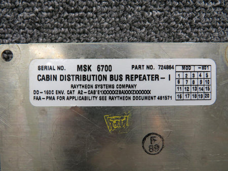 Raytheon 724864-801 Raytheon Cabin Distribution Bus Repeater-1 with Modifications