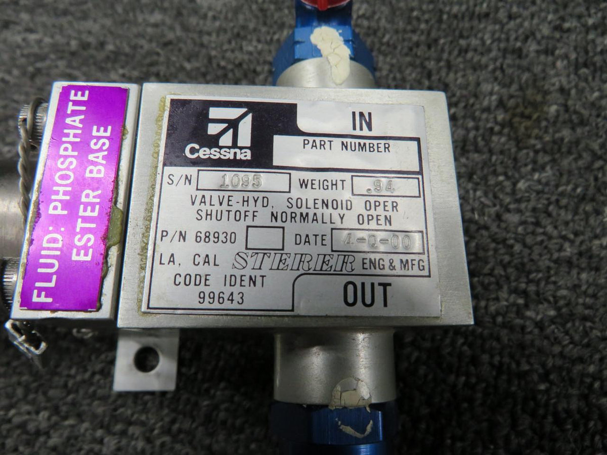 Sterer 68930 Sterer Solenoid Operated Shutoff Hydraulic Valve with Free Flow Valve