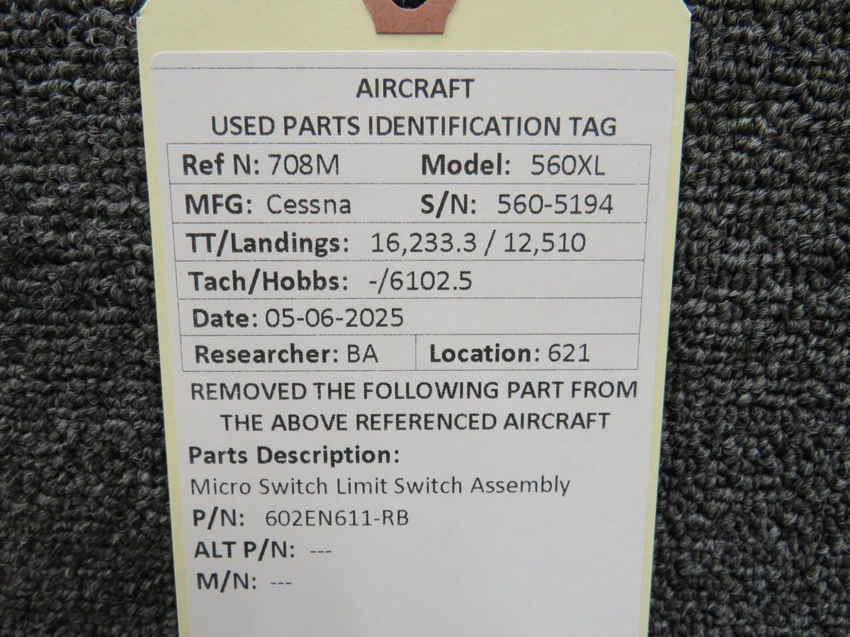 Microswitch 602EN611-RB Micro Switch Limit Switch Assembly