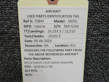 Microswitch 602EN611-RB Micro Switch Limit Switch Assembly