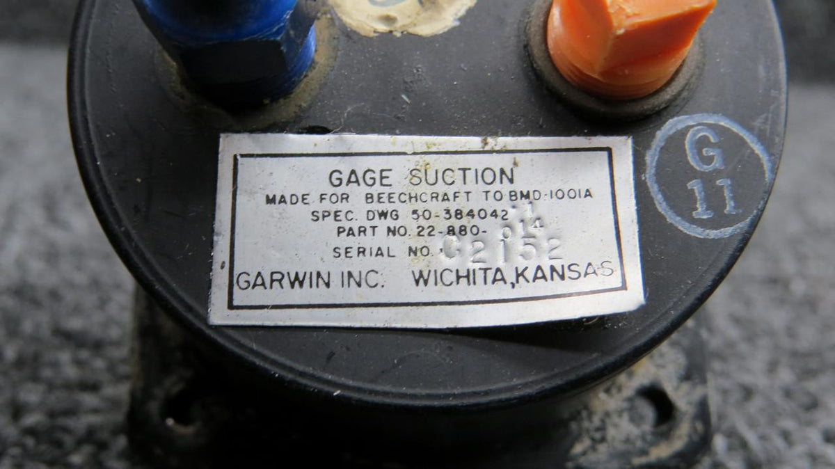 Garwin 22-880-014 (Alt: 50-384042-1) Beechcraft Garwin Suction Indicator