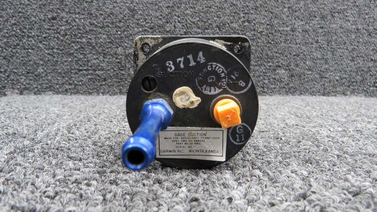 Garwin 22-880-014 (Alt: 50-384042-1) Beechcraft Garwin Suction Indicator