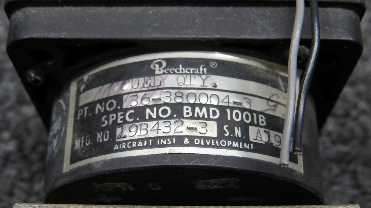 aircraft instruments 19B432-3 (Alt: 36-380004-3) Aircraft Inst. Fuel Quantity Indicator, Lighted (Volts: 13)