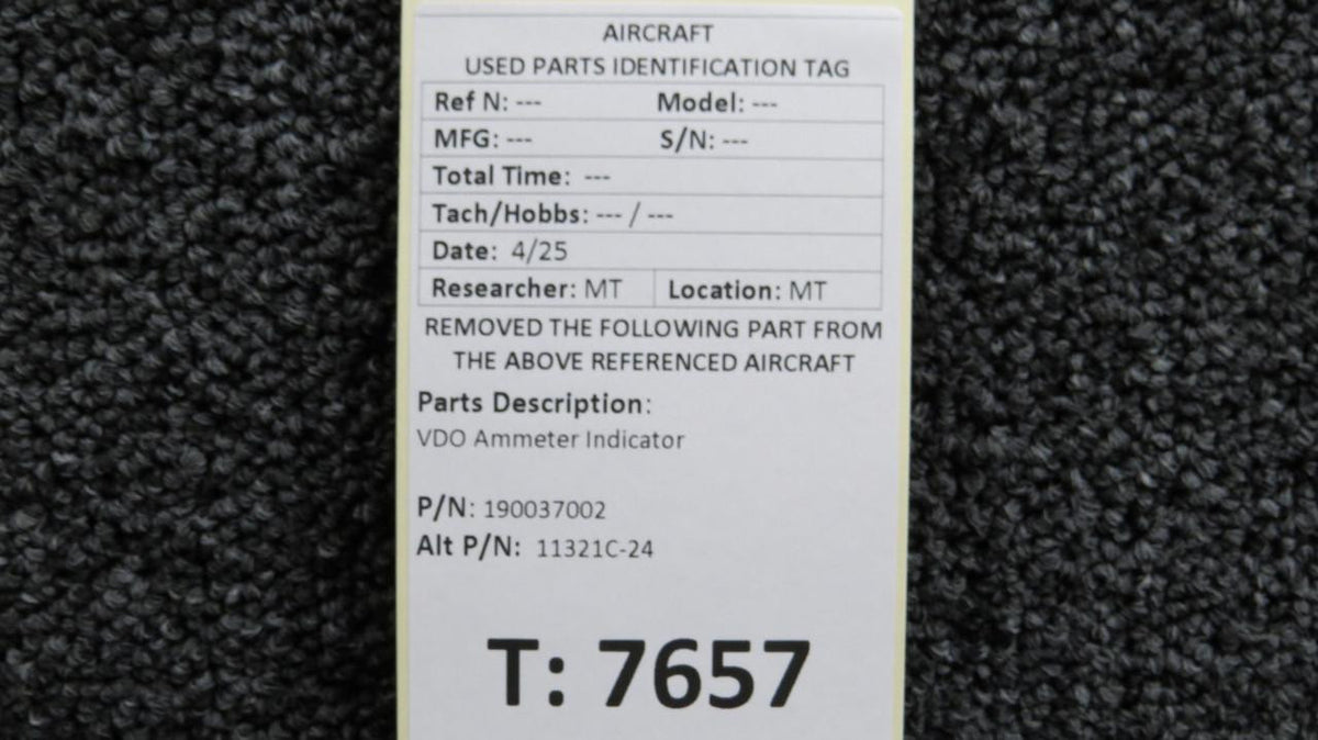 VDO 190037002 (Alt: 11321C-24) VDO Ammeter Indicator