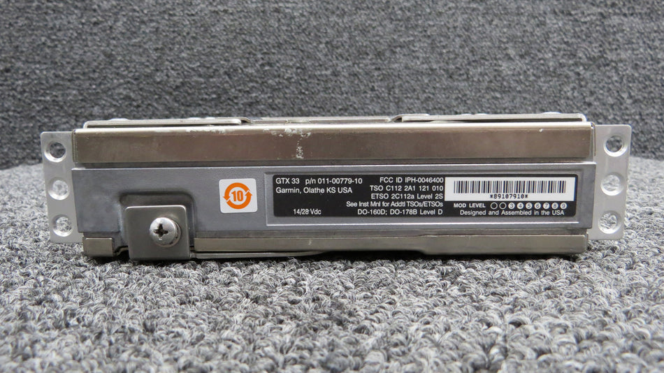 011-00779-10 Garmin GTX-33 Remote Transponder with Mods and Tray