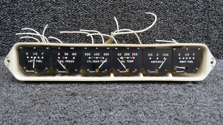 35-324401-5 Beechcraft Instrument Gauge Cluster w Switch (No Cover)