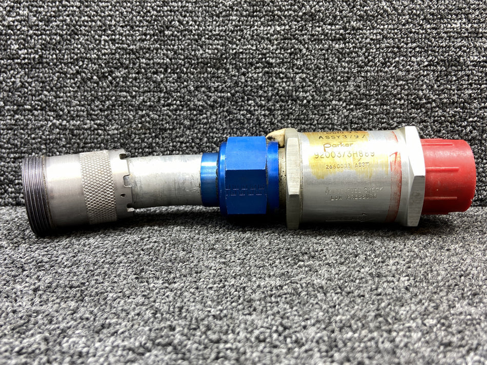 2660002 Parker Low Pressure Fuel Check Valve w Angled Tube