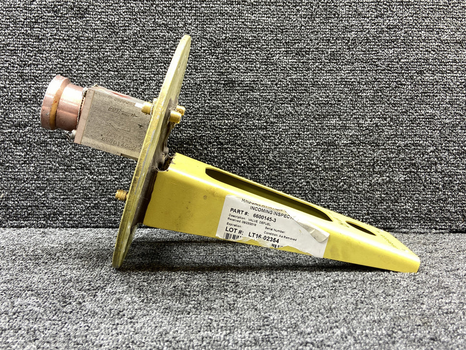 6600145-3 AVI Fuel Drain Shutoff Valve with Mounting Plate