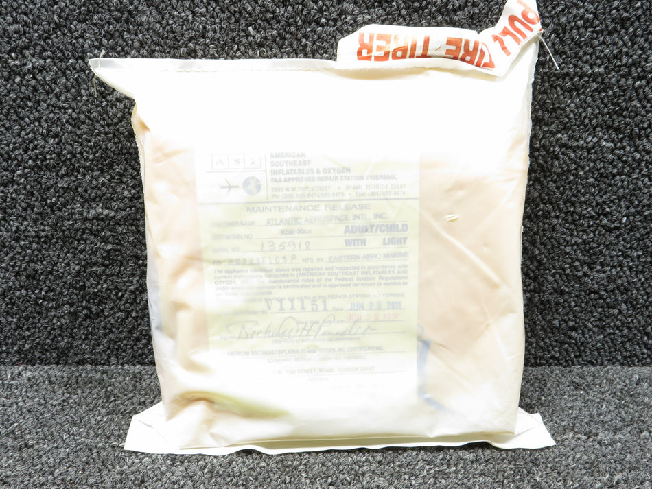 P0723E105P Atlantic Aerospace Adult/Child Life Preserver (Orange)(New Old Stock)