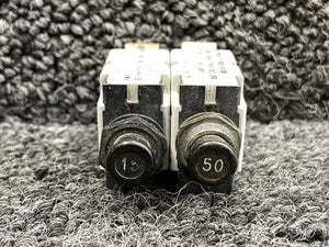 Mechanical Products Push To Reset Circuit Breaker Set (Amps: 15, 50)