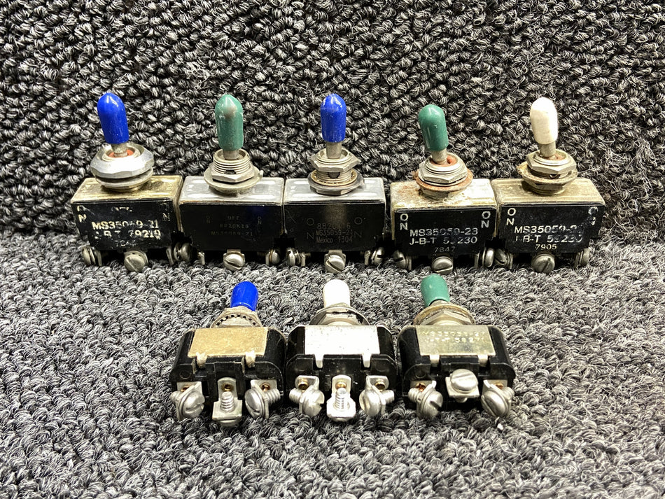 MS35059 & MS35058 Cessna 421C Two, Three Position Toggle Switch Set
