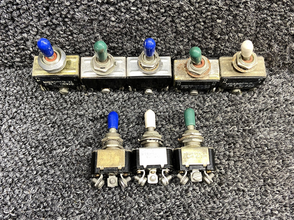 MS35059 & MS35058 Cessna 421C Two, Three Position Toggle Switch Set