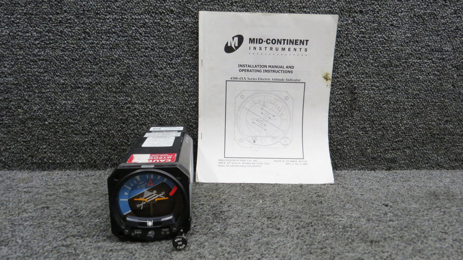 4300-431 Mid-Continent Attitude Indicator with Mod, Battery & Manual (Volts: 28)