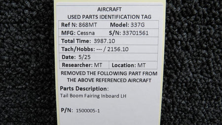 Cessna Aircraft Parts 1500005-1 Cessna 337G Tail Boom Fairing Inboard LH