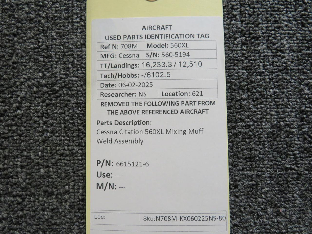 Cessna Citation NH3000082-10 Cessna Citation 560XL Windshield Rain Removal Inlet Duct Assembly