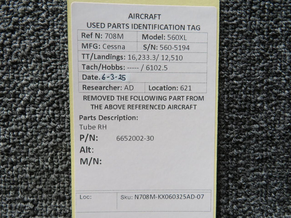 Cessna Citation 6652002-30 Cessna Citation 560XL Tube RH