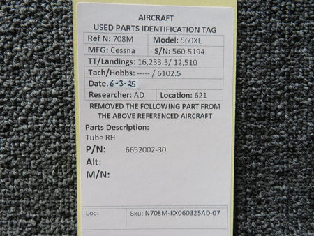 Cessna Citation 6652002-30 Cessna Citation 560XL Tube RH